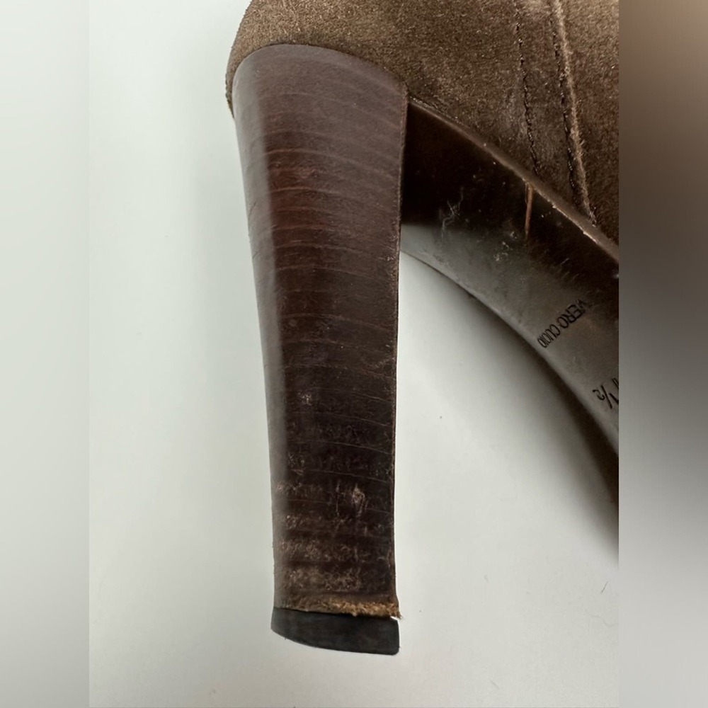 Miu Miu Chocolate Brown Suede Boots Sz 7.5 - Picture 10 of 16